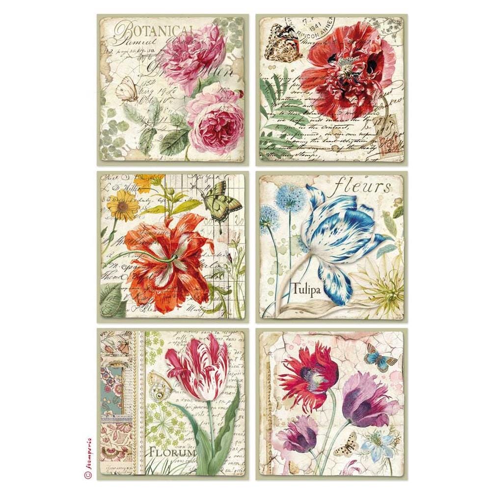 Stamperia Rice Paper A4 - Botanic Cards stamperia rice paper botanic Cards Stamperia Rice Paper A4 - Botanic Cards