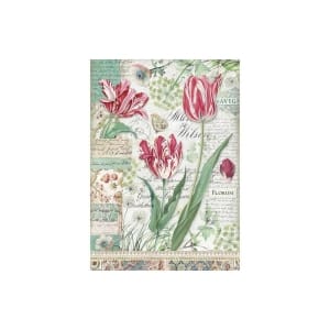 Stamperia Rice Paper A4 - Red Tulip
