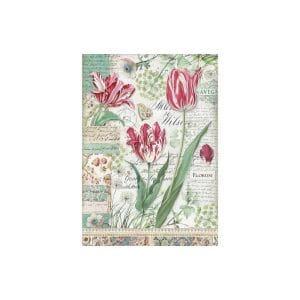 Stamperia Rice Paper A4 - Red Tulip