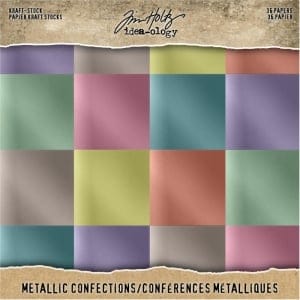 Tim Holtz Idealogy Paper Stash Kraft Metallic Paper Pad 8"X8" 36/Pkg - Confections