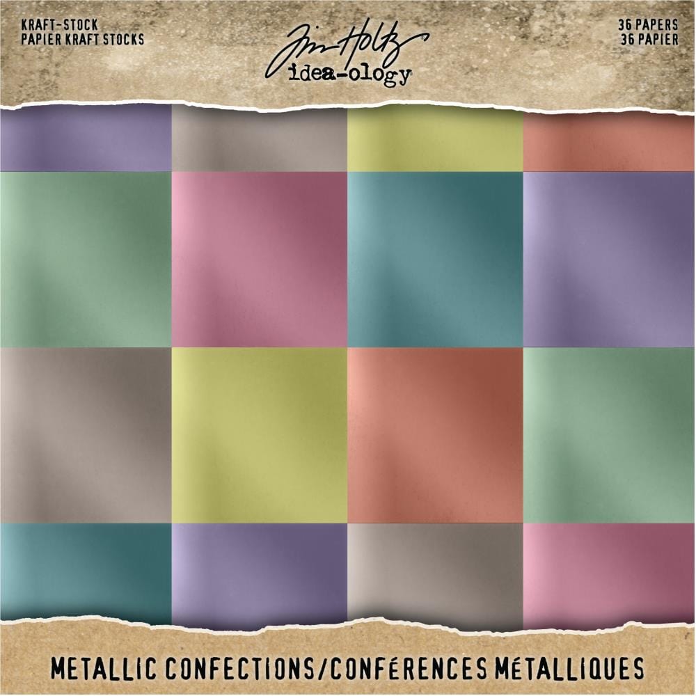 Tim Holtz Idealogy Paper Stash Kraft Metallic Paper Pad 8"X8" 36/Pkg - Confections timholts idealogy paper confections 8by8 Tim Holtz Idealogy Paper Stash Kraft Metallic Paper Pad 8"X8" 36/Pkg - Confections