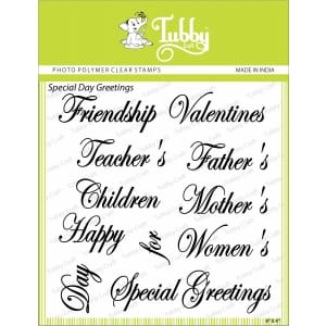 Tubby Photopolymer Clear Stamps - Special Day's Greeting
