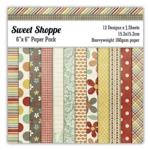 Sweet Shoppe Scrapbook Paper (Pack of 24 sheets) - 12 by 12 inch