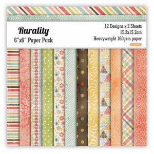 Rurality Scrapbook Paper (Pack of 24 sheets) - 6 by 6 inch
