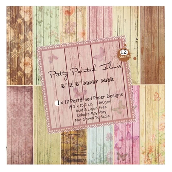 Pretty Painted Floors Scrapbook Paper (Pack of 24 sheets) - 6 by 6 inch