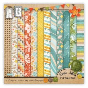 Tropical Affair Scrapbook Paper (Pack of 24 sheets) - 6 by 6 inch