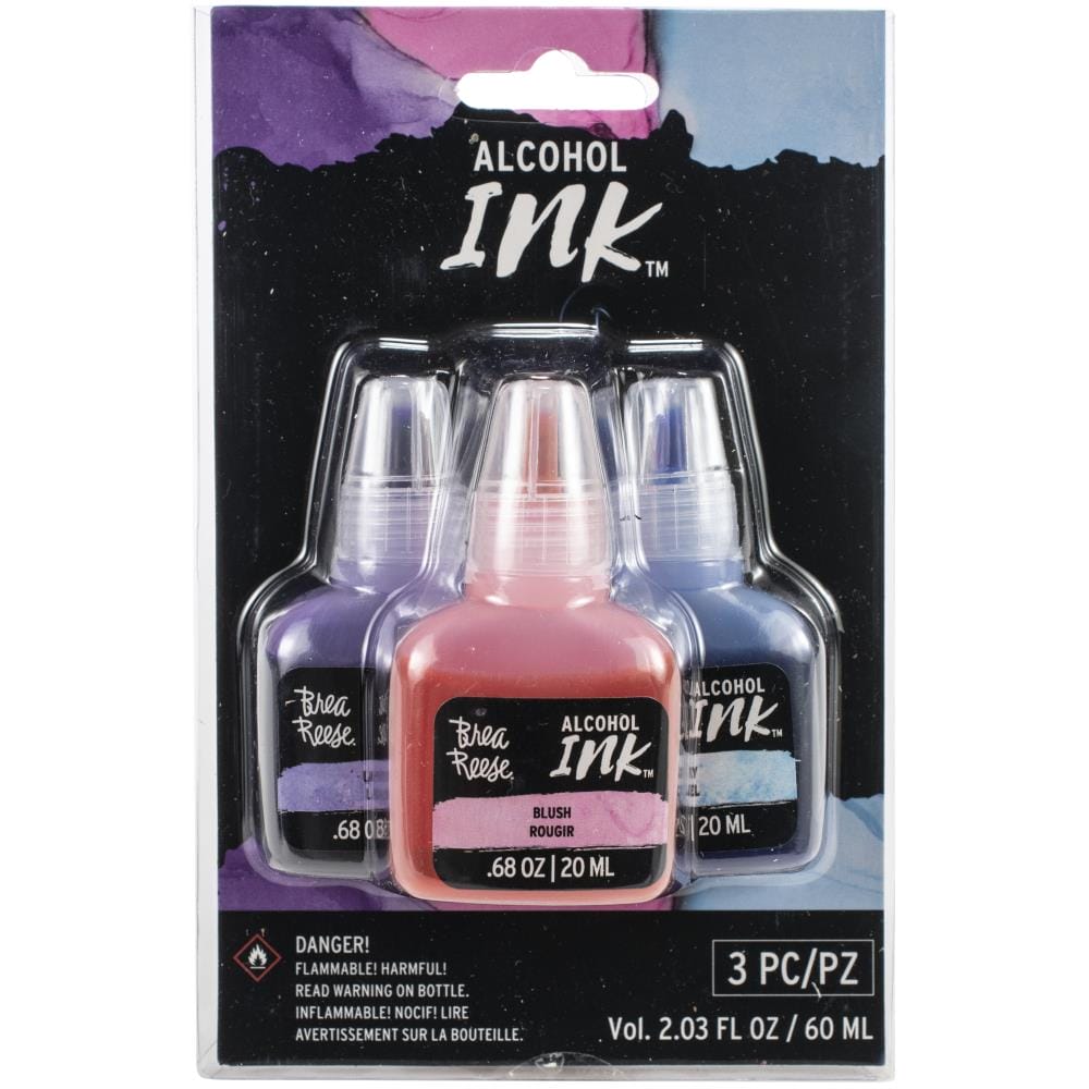 Brea Reese Alcohol Inks 20ml 3/Pkg - Lavender/Blush/Sky BreaReese alcohol ink lavendar blush sky Brea Reese Alcohol Inks 20ml 3/Pkg - Lavender/Blush/Sky