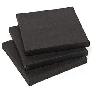 Stretched Black Canvas - 12" X 12" Square