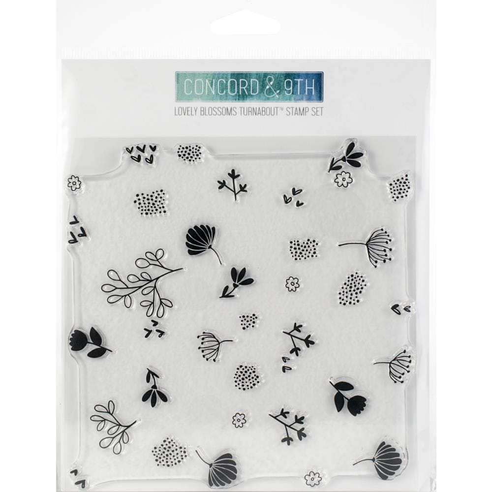 Concord & 9th Clear Turnabout Stamp - Lovely Blossoms (6 by 6 inch) concord and 9th turnabout Lovely Blossoms Concord & 9th Clear Turnabout Stamp - Lovely Blossoms (6 by 6 inch)