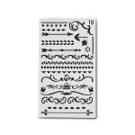 Planner Stencil - Swirls and Borders (4 by 7 inch)