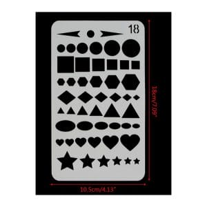 Planner Stencil - various sized shapes (4 by 7 inch)