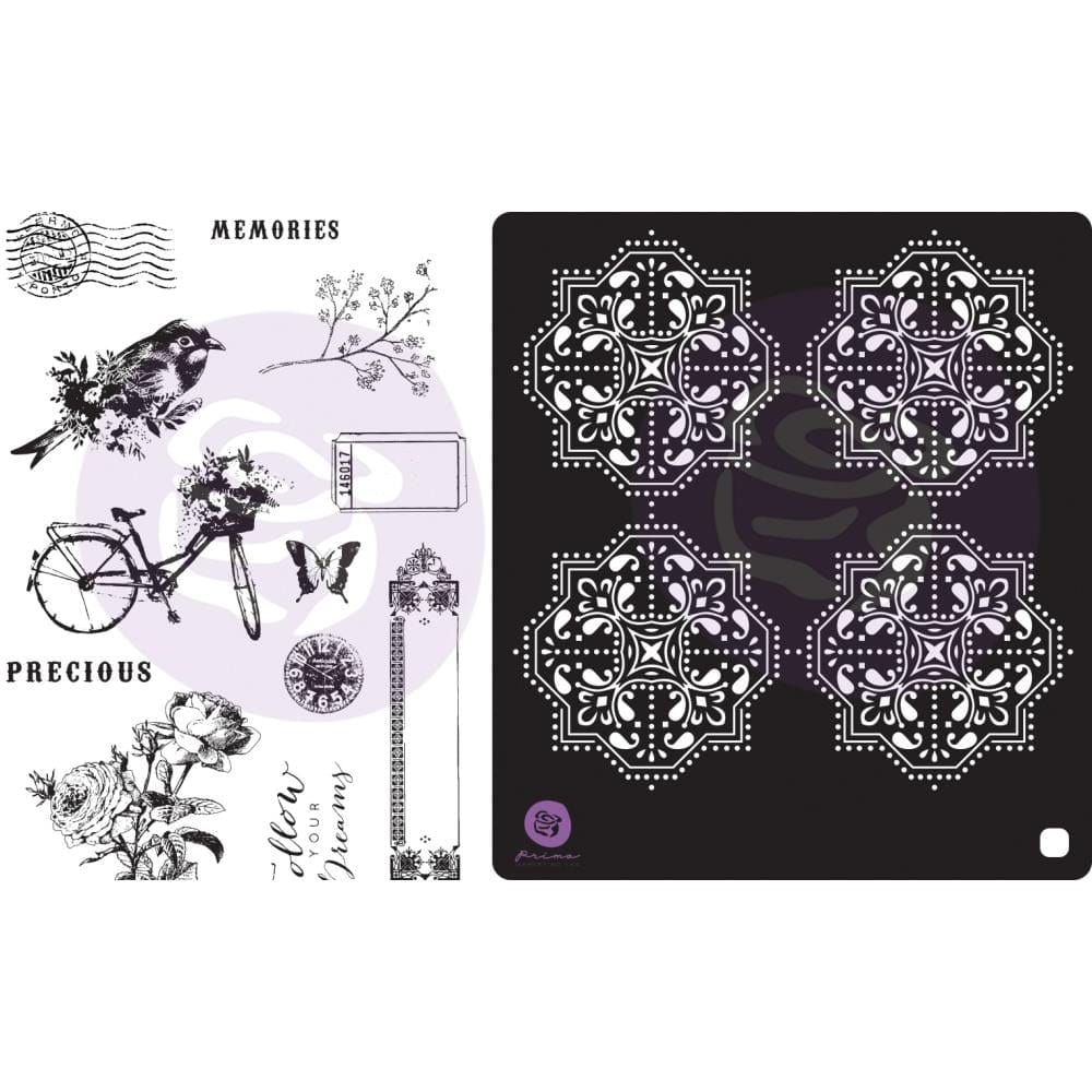 Prima Marketing Georgia Blues Cling Rubber Stamps & Stencil