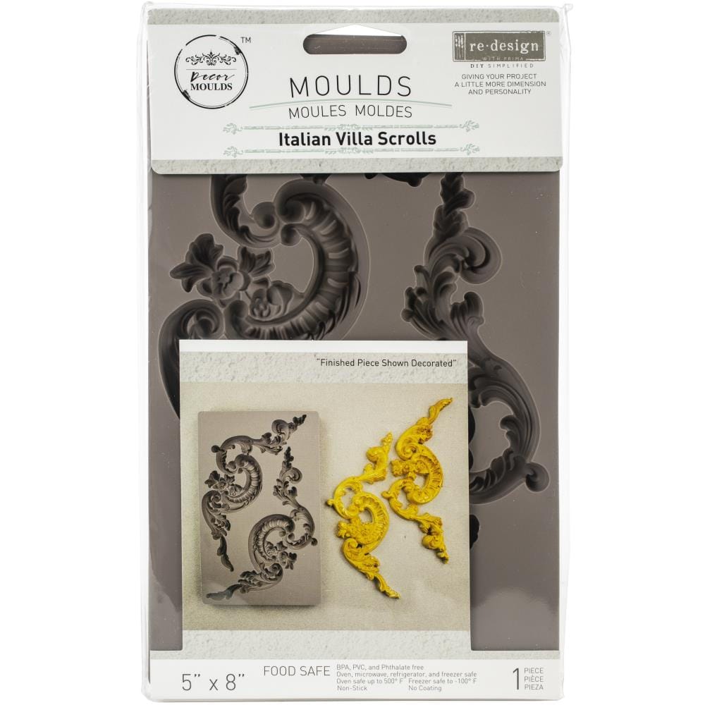 Prima Marketing Re-Design Mould 5"X8"X12 mm - Italian Villa Scrolls