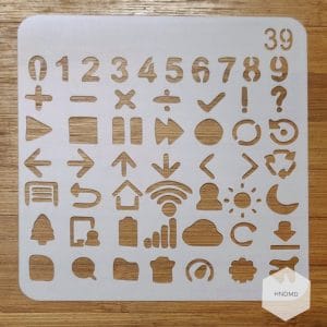 Stencil - Icons and Numbers (5 by 5 inch)