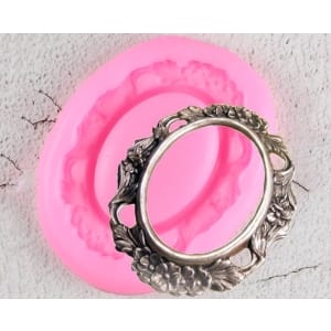 Floral Oval frame Silicone Clay Mould