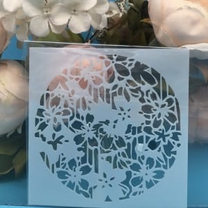 Circular Stencil - Floral Background