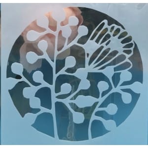 Circular Stencil - Leafy Vine Background