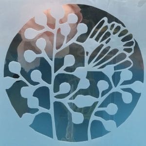 Circular Stencil - Leafy Vine Background