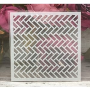 5by5 inch stencils - Diagonal Bricks