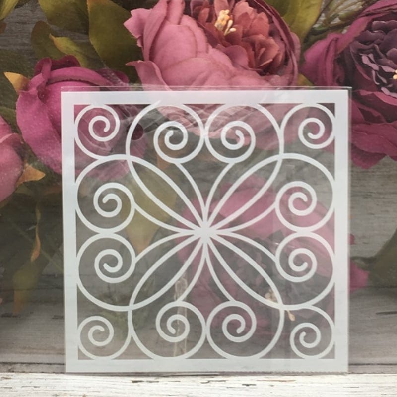 5by5 inch stencils - Ornate Background