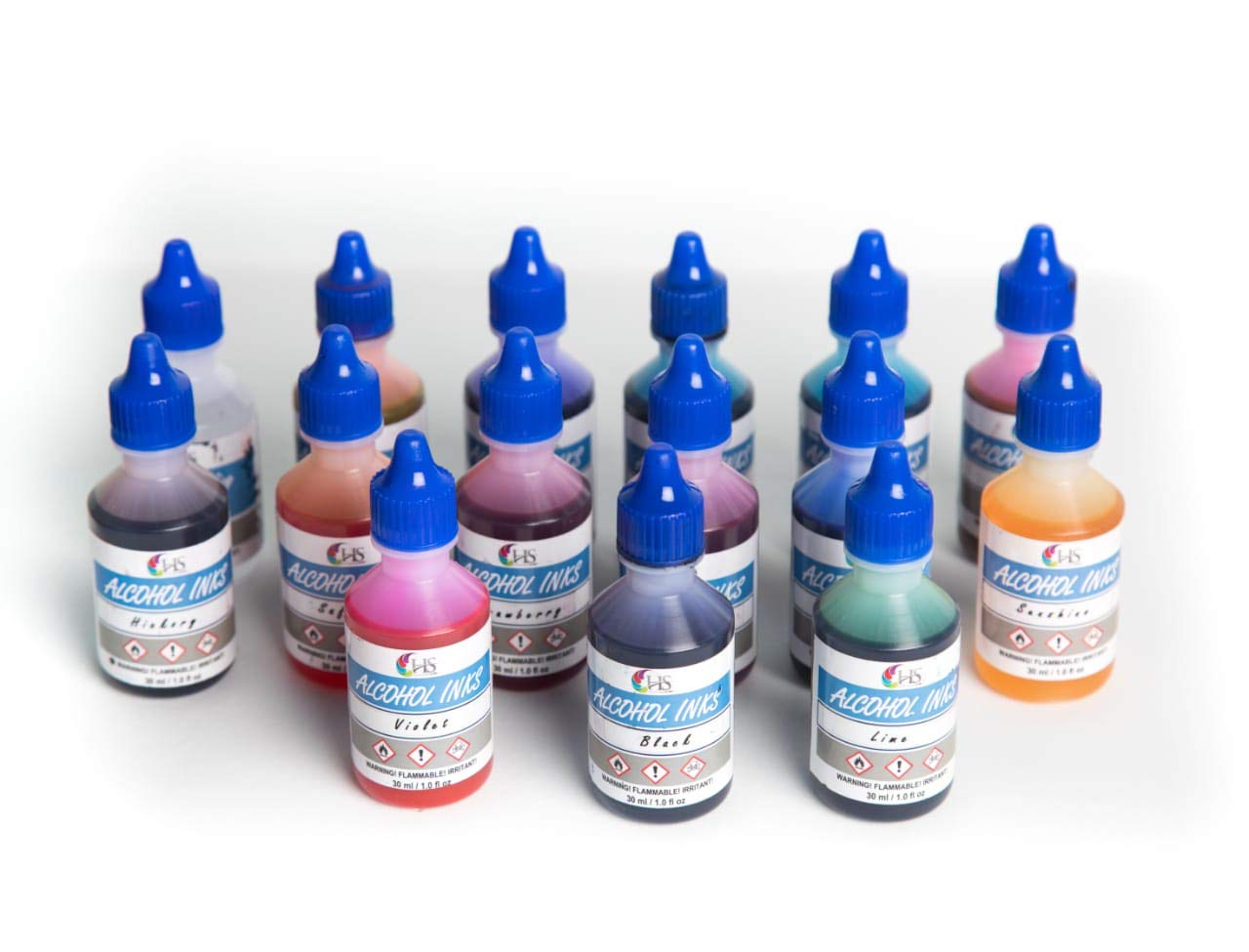 HS Alcohol Inks (Set of 15 Basic Colors) HS Alcohol Inks Setof 15 HS Alcohol Inks (Set of 15 Basic Colors)