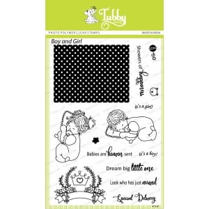 Tubby Photopolymer Clear Stamps - Boy and Girl