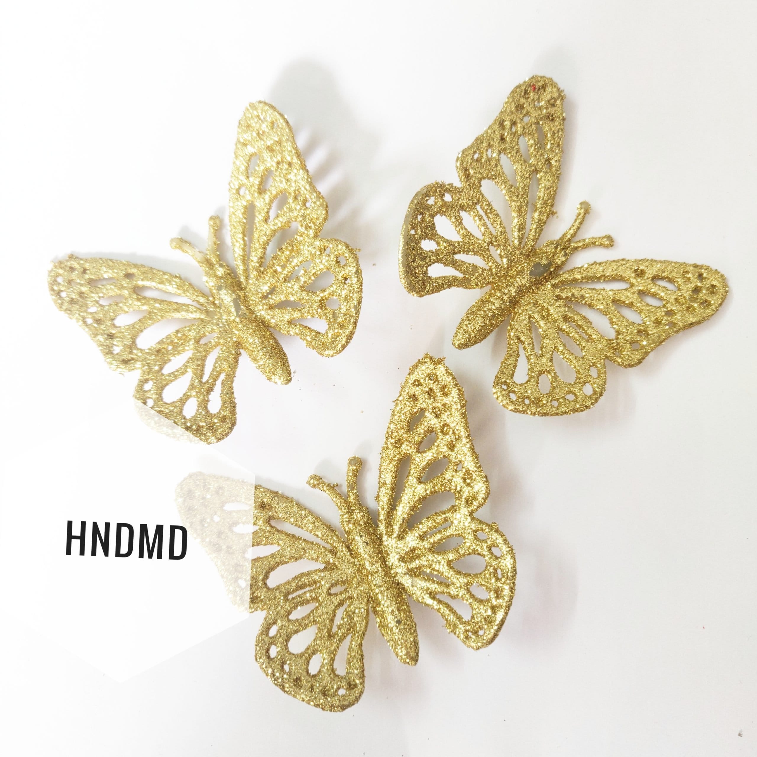 Large Glitter Butterflies (pack of 5) - Golden CHGB01 glitter butterflies golden scaled Large Glitter Butterflies (pack of 5) - Golden