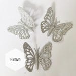 Large Glitter Butterflies (pack of 5) - Silver