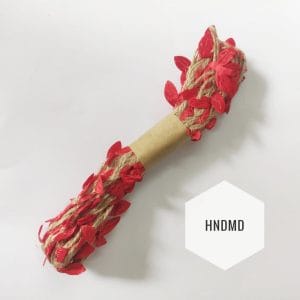 Leaves Jute Twine - Red