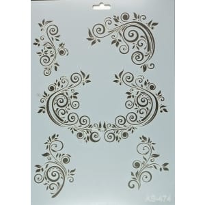 Cadence A4 Stencil - Leafy Flourishes