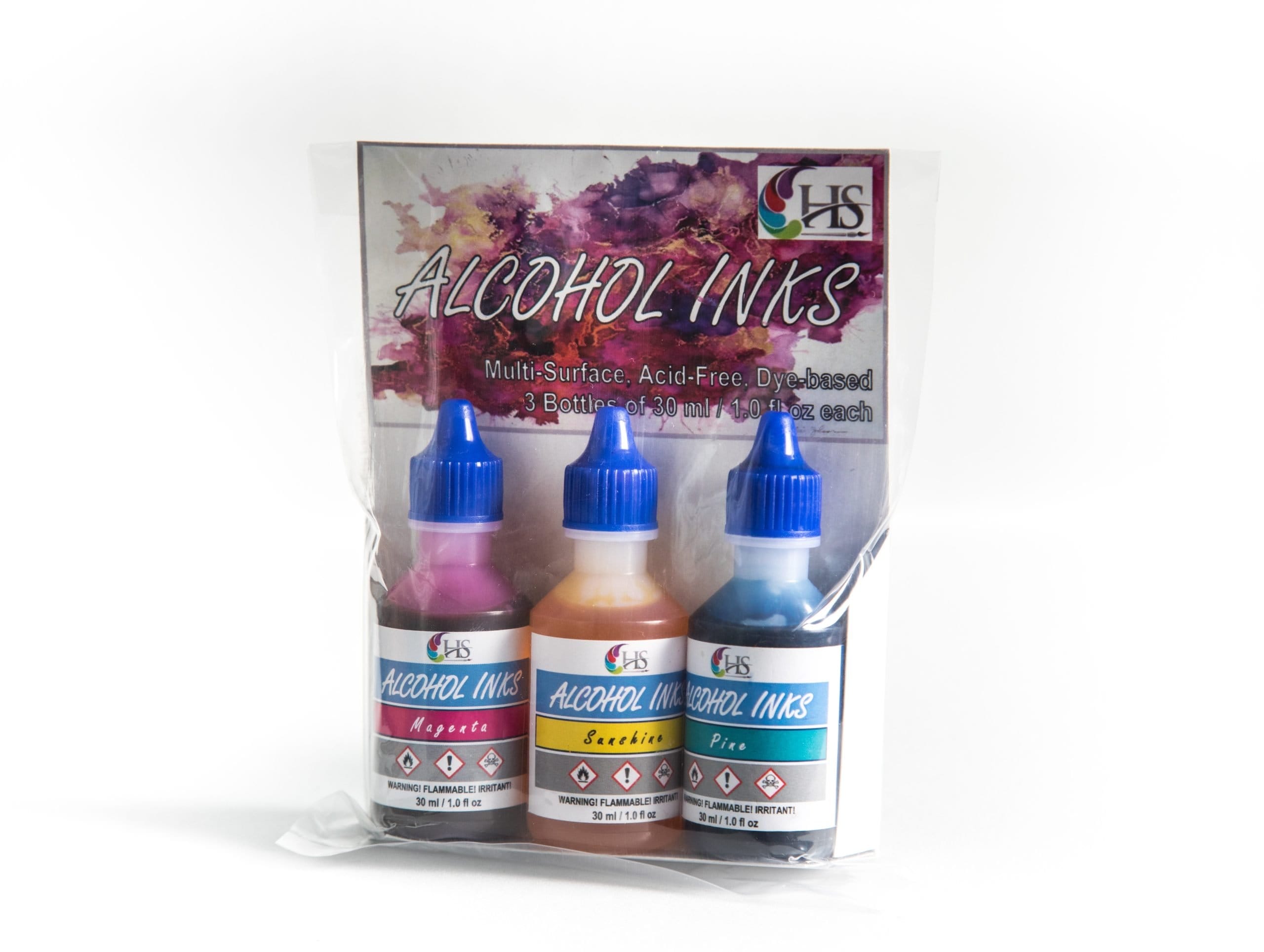 HS Alcohol Inks - Set 2 (Magenta, Pine and Sunshine) HS acohol ink magenta pine sunshine scaled HS Alcohol Inks - Set 2 (Magenta, Pine and Sunshine)