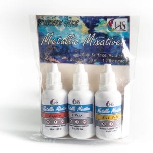 HS Alcohol Inks - Metallic Mixatives (Set of 3) - Gold, Copper and SIlver