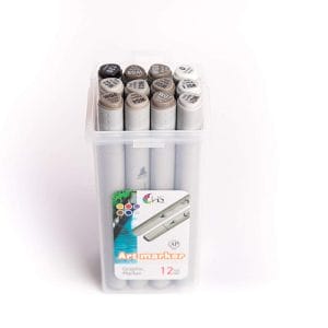 Hakims Alcohol Markers Set of 12 Warm Grey