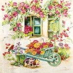 A pack of 12 by 12 inch German Decoupage Napkins ( 5 pcs )  - Backyard Garden