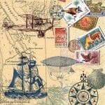 A pack of 12 by 12 inch German Decoupage Napkins ( 5 pcs )  - Around the World