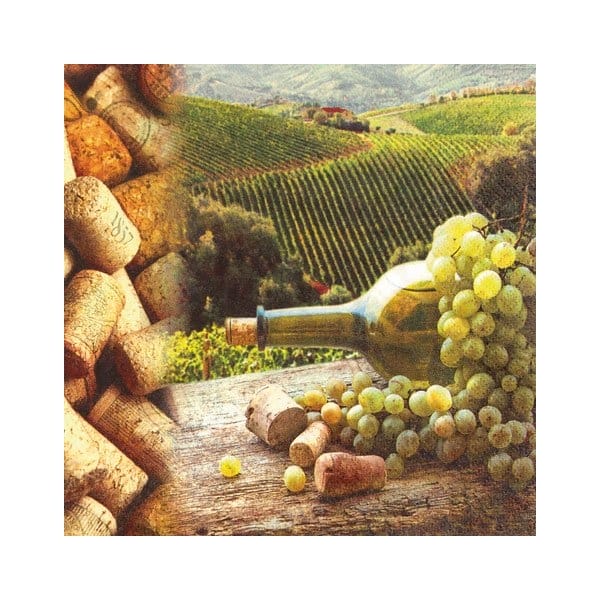 A pack of 12 by 12 inch German Decoupage Napkins ( 5 pcs ) - Vineyard