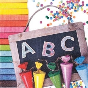 A pack of 12 by 12 inch German Decoupage Napkins ( 5 pcs ) - ABC 123