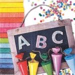 A pack of 12 by 12 inch German Decoupage Napkins ( 5 pcs )  - ABC 123