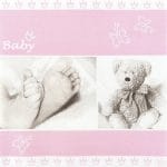 A pack of 12 by 12 inch German Decoupage Napkins ( 5 pcs )  - Sweet Baby Girl