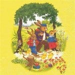 A pack of 12 by 12 inch Decoupage Napkins ( 5 pcs )  - Bunny Stories