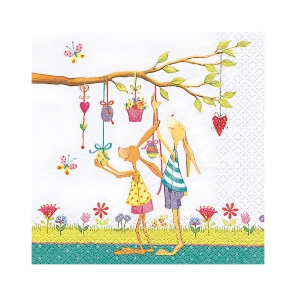 A pack of 12 by 12 inch German Decoupage Napkins ( 5 pcs ) - Larry and Lola