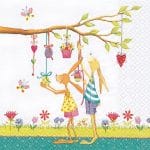 A pack of 12 by 12 inch German Decoupage Napkins ( 5 pcs )  - Larry and Lola