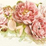 A pack of 12 by 12 inch German Decoupage Napkins ( 5 pcs )  - Mary Roses