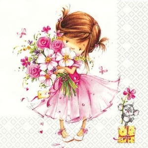 A pack of 12 by 12 inch German Decoupage Napkins ( 5 pcs ) - Little Princess