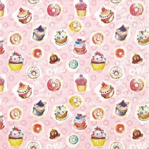 A pack of 12 by 12 inch German Decoupage Napkins ( 5 pcs ) - Sweet Tooth