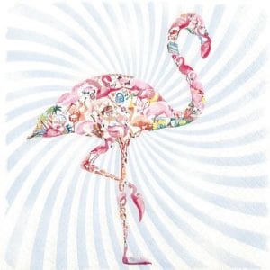 A pack of 12 by 12 inch German Decoupage Napkins ( 5 pcs ) - Flamingo
