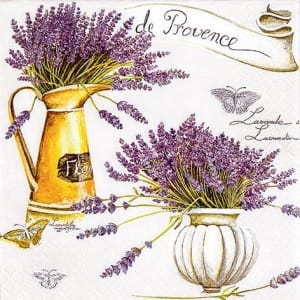 A pack of 12 by 12 inch German Decoupage Napkins ( 5 pcs ) - Provence Lavendar