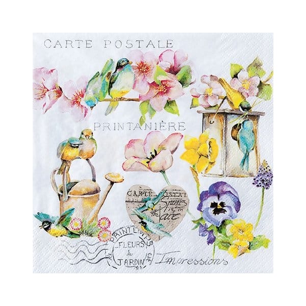 A pack of 12 by 12 inch German Decoupage Napkins ( 5 pcs ) - Garden Flair