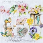 A pack of 12 by 12 inch German Decoupage Napkins ( 5 pcs )  - Garden Flair