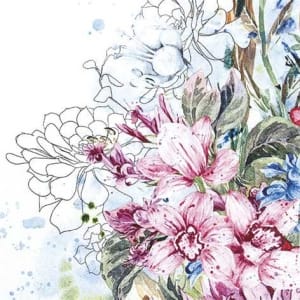 A pack of 12 by 12 inch German Decoupage Napkins ( 5 pcs ) - Tropical Orchids